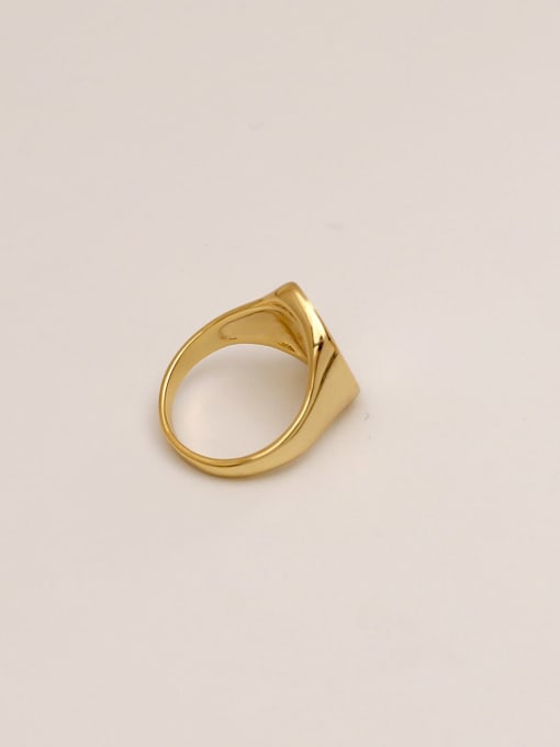 HYACINTH Brass Shell Geometric Minimalist Band Fashion Ring 2