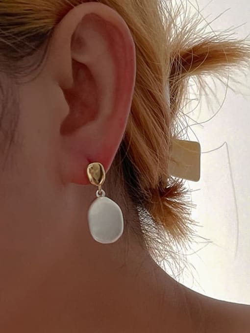 ZRUI Brass Geometric Minimalist Drop Earring 1