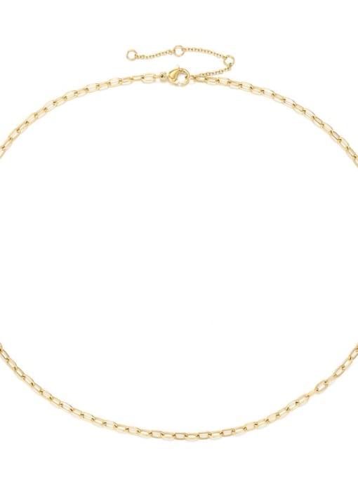 14 K gold Titanium Irregular Minimalist Link Necklace