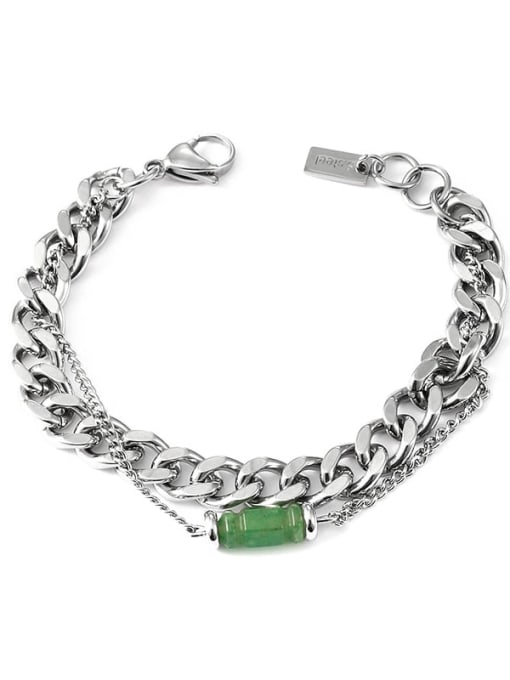 TINGS Titanium Steel Geometric Hip Hop Strand Bracelet 0