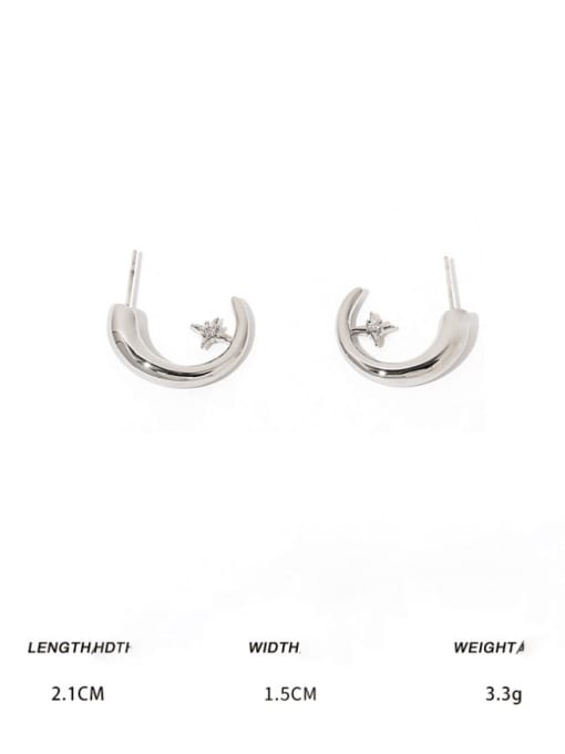 TINGS Brass Cubic Zirconia Star Minimalist Stud Earring 2