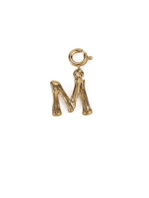 M Brass Letter Vintage Pendant