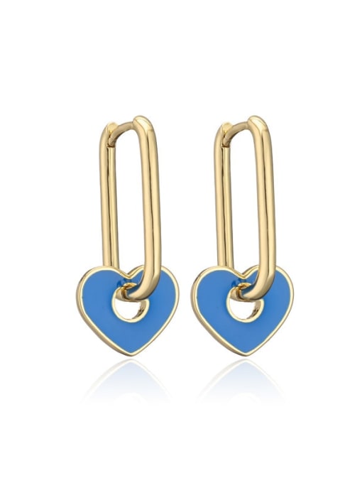 40774 Brass Cubic Zirconia Heart Vintage Huggie Earring