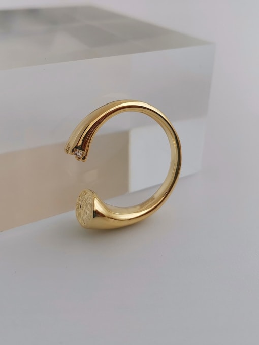 HYACINTH Copper Geometric Minimalist Spoon Fashion Ring 2