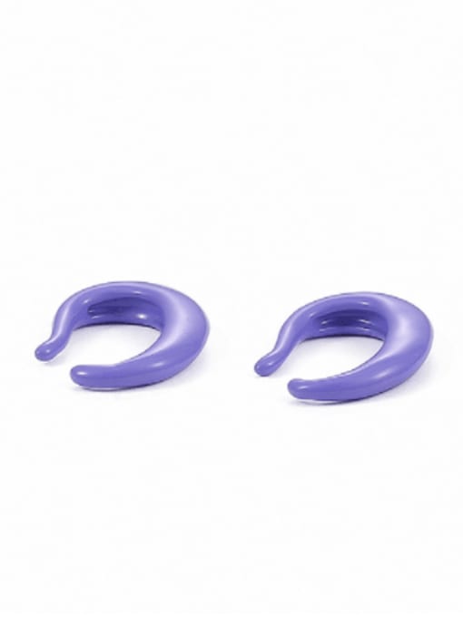 purple (A pair) 2.5cm*0.5cm Brass Enamel Geometric Minimalist Stud Earring
