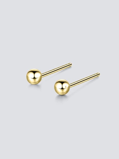 golden Stainless steel Round Minimalist Stud Earring