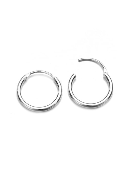 Steel color Stainless steel Round Minimalist Hoop Earring