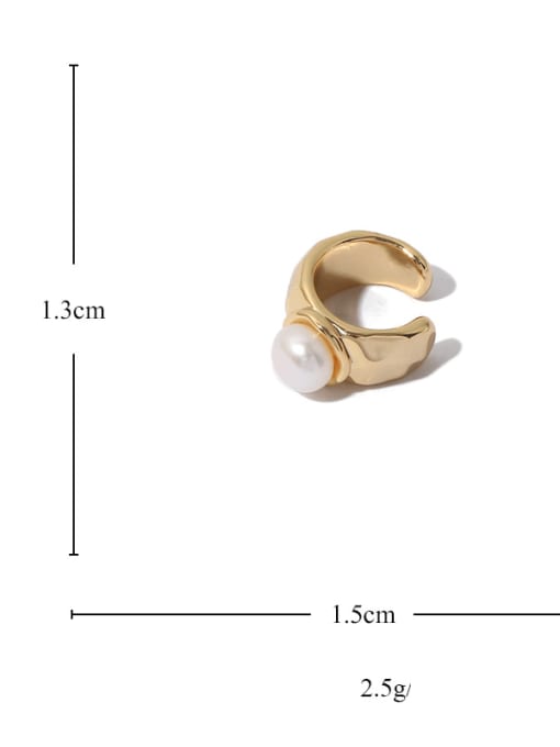 Five Color Brass Imitation Pearl Geometric Vintage Single Earring 3