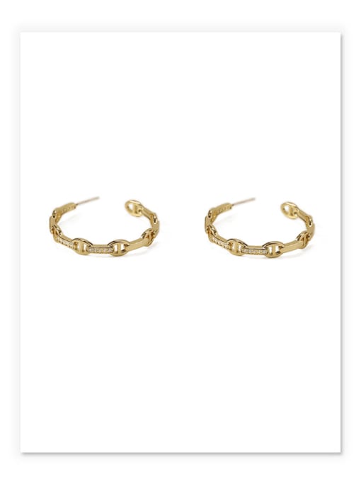 golden Brass Geometric Vintage Hoop Earring