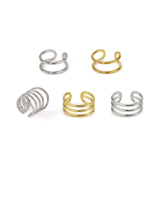 ACCA Brass Hollow Geometric Minimalist Clip Earring (Single) 0