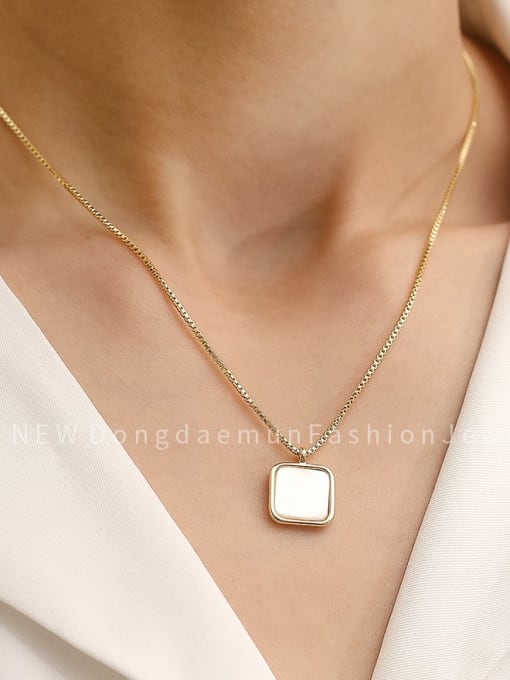 HYACINTH Brass Shell Geometric Minimalist Trend Korean Fashion Necklace 1