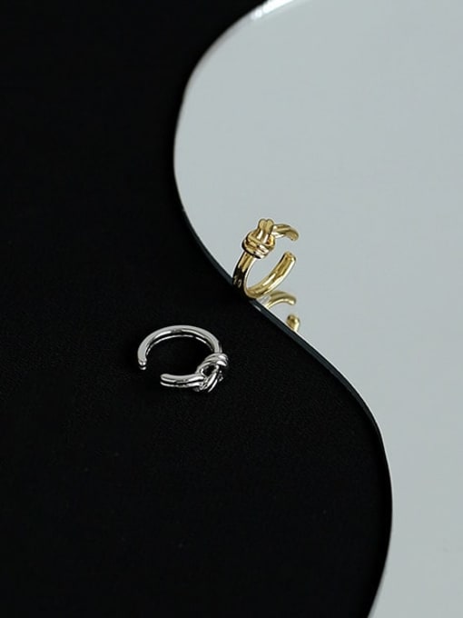 Five Color Brass Hollow Knot Minimalist Single Earring 2