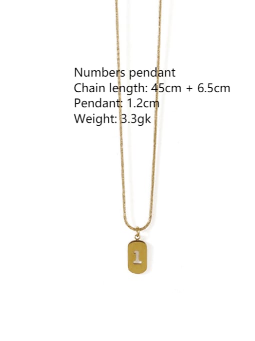 ACCA Titanium Steel Number Minimalist Pendant Necklace 3