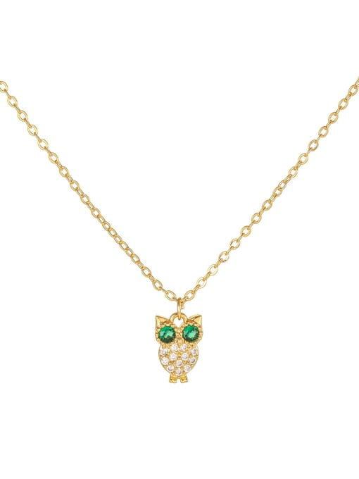 Gold 65 Brass Cubic Zirconia Eagle Cute Necklace
