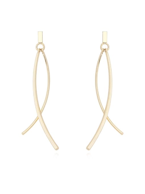 14K Gold Copper Irregular Minimalist Hook Trend Korean Fashion Earring