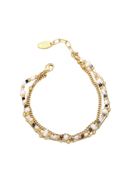 golden Brass Glass beads Geometric Bohemia Handmade Beaded Bracelet