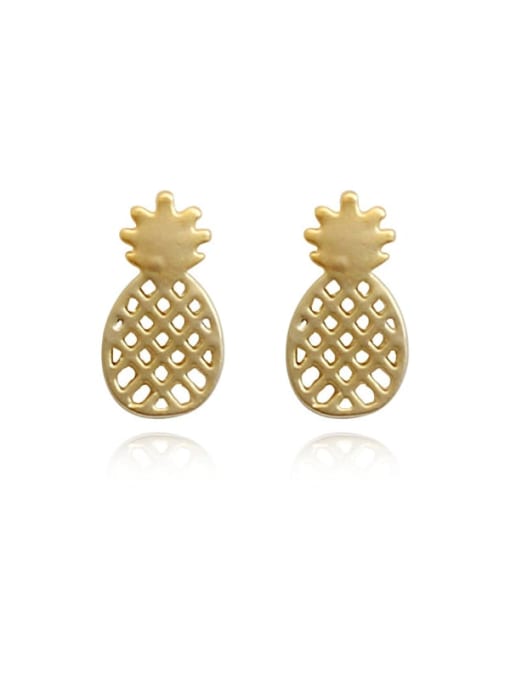 HYACINTH Copper Hollow Friut pineapple  Cute Stud Trend Korean Fashion Earring 0
