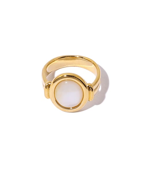 Shell ring Brass Shell Geometric Vintage Band Ring