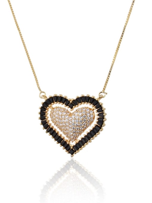 white Brass Cubic Zirconia Heart Luxury Necklace