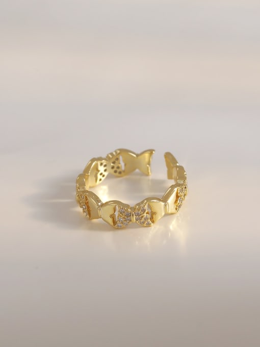 18K gold Brass Heart Minimalist Band Ring