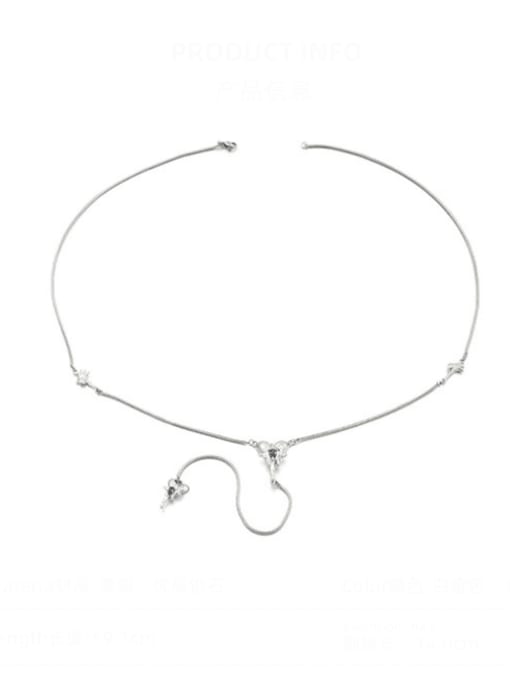 Y-shaped necklace Brass Heart Hip Hop Tassel Necklace