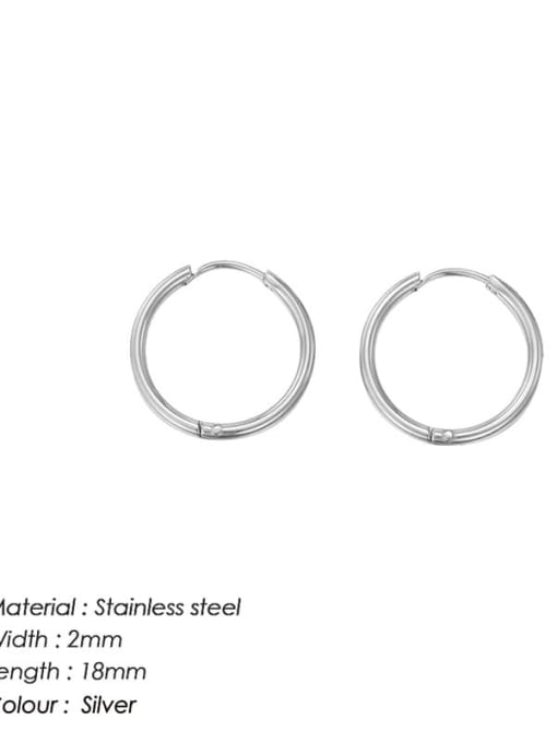 18MM YE25119 steel color Stainless steel Geometric Minimalist Stud Earring