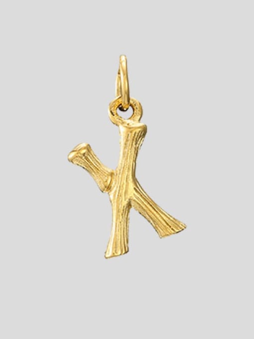 X 14K Gold Titanium Steel Letter Minimalist Necklace