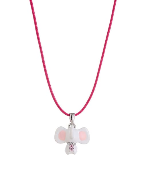 Five Color Brass Enamel Elephant Cute Necklace 0