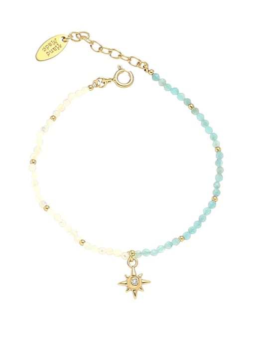 Bracelet 16cm+4cm Brass Glass beads Star Bohemia Necklace