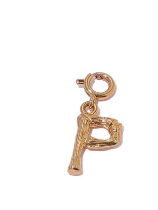P Brass Minimalist  Letter Pendant