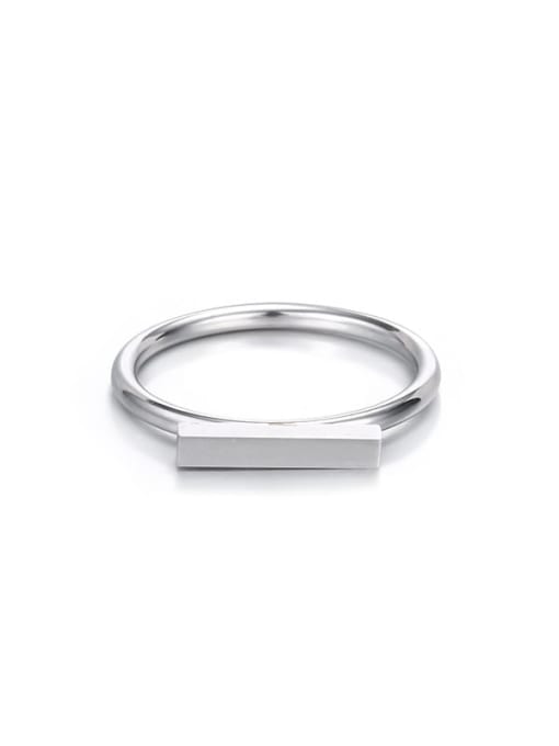 Steel color Stainless steel Geometric Minimalist Band Ring