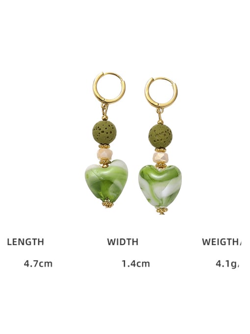Five Color Brass Enamel Heart Bohemia Huggie Earring 3