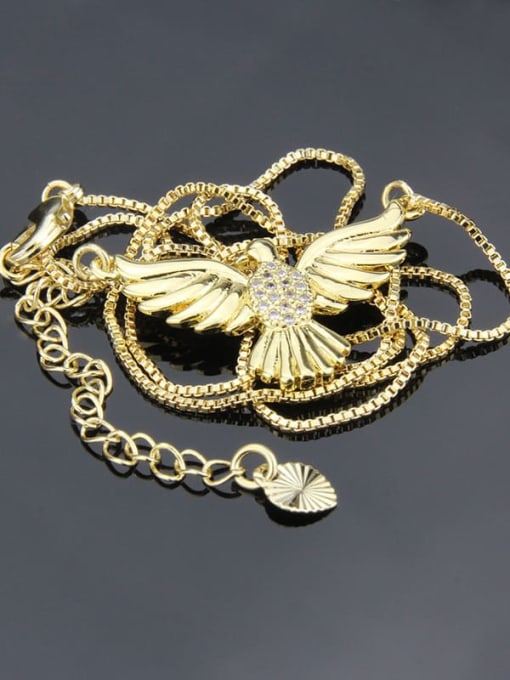 renchi Brass Cubic Zirconia  Bird Dainty Necklace 3