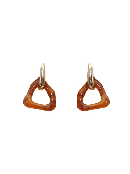 HYACINTH Brass Resin Geometric Minimalist Drop Earring 2