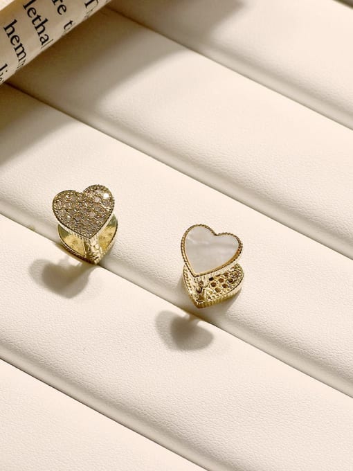 Love money Copper Cubic Zirconia Heart Dainty Stud Trend Korean Fashion Earring