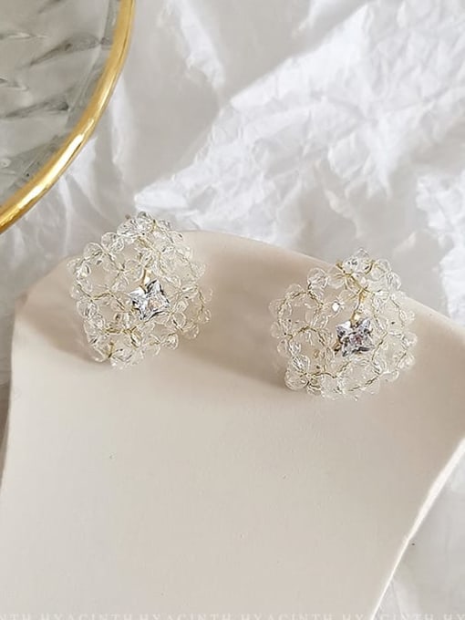 HYACINTH Copper Crystal Geometric Dainty Stud Trend Korean Fashion Earring 1
