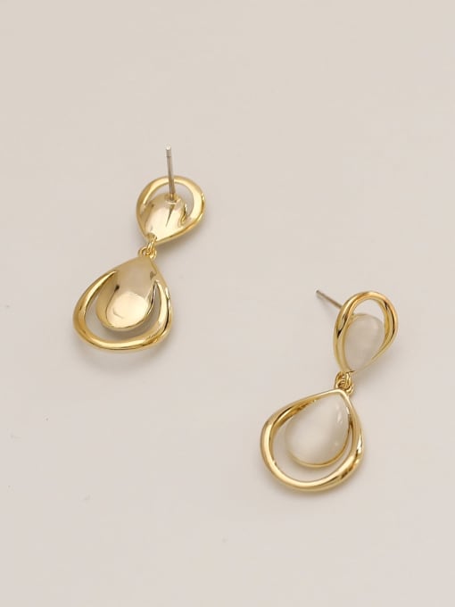 HYACINTH Brass Shell Water Drop Minimalist Drop Trend Korean Fashion Earring 4