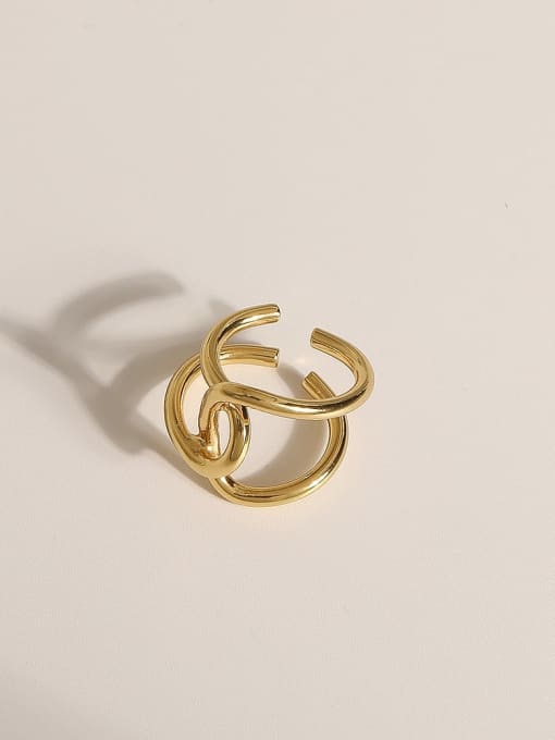 JZ094 Brass Geometric Vintage Band Fashion Ring