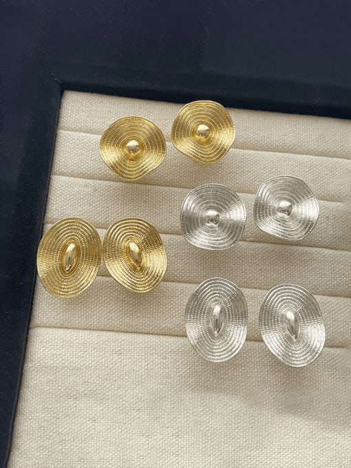 ZRUI Brass Geometric Minimalist Stud Earring 0