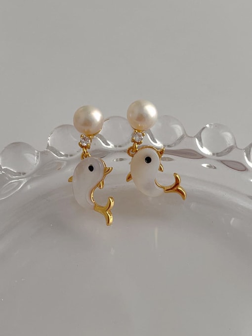 C275 Brass Shell Icon Cute Drop Earring