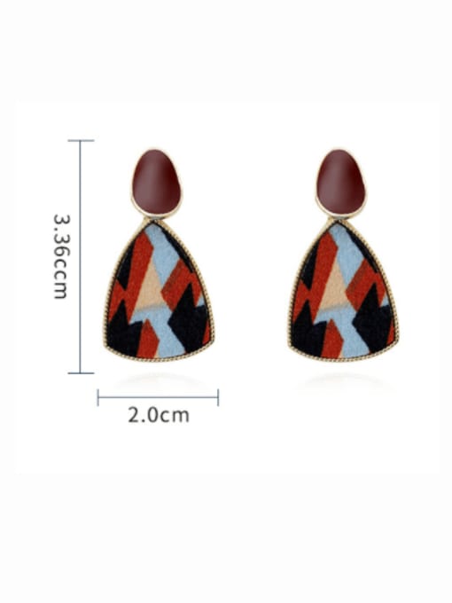 HYACINTH Brass Fabric Geometric Ethnic Drop Earring 2