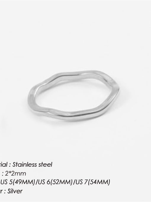 2MM steel color FB36671 Stainless steel Geometric Minimalist Stackable Ring