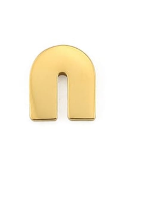 N Ony One Titanium smooth Letter Minimalist Stud Earring(single only one )