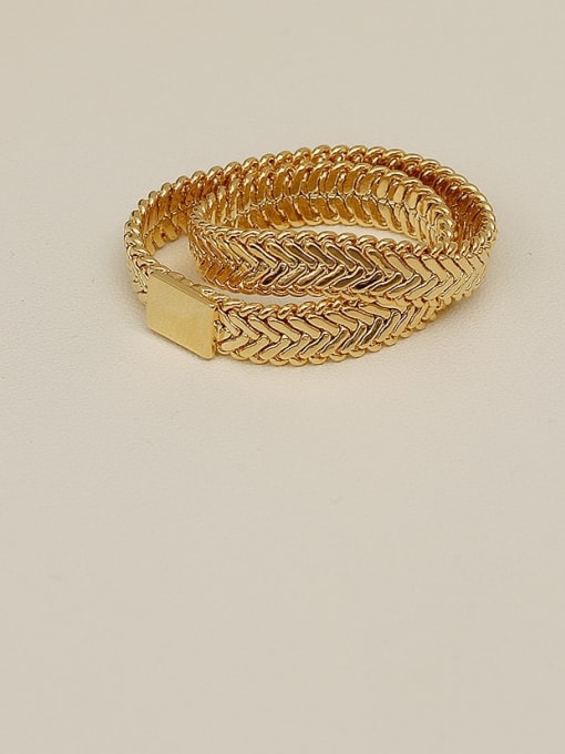 HYACINTH Copper Round Geometric Minimalist Band Fashion Ring 0