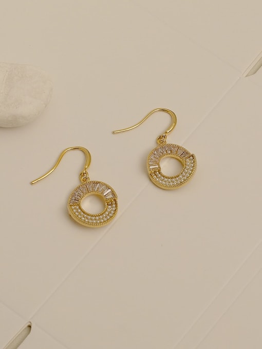 HYACINTH Brass Cubic Zirconia Geometric Minimalist Hook Trend Korean Fashion Earring 4