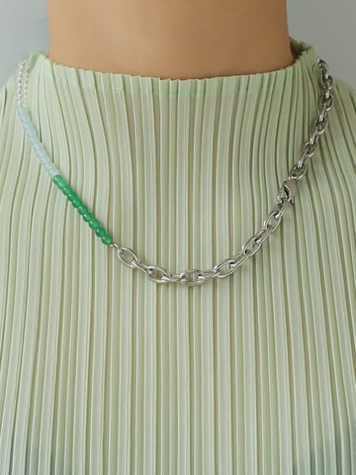 TINGS Brass Asymmetry Bead  Chain Geometric Hip Hop Necklace 1