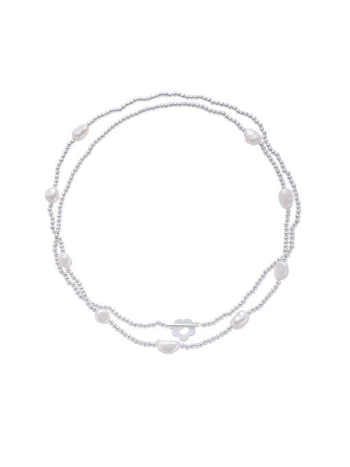ACCA Brass Freshwater Pearl Irregular Vintage Multi Strand Necklace