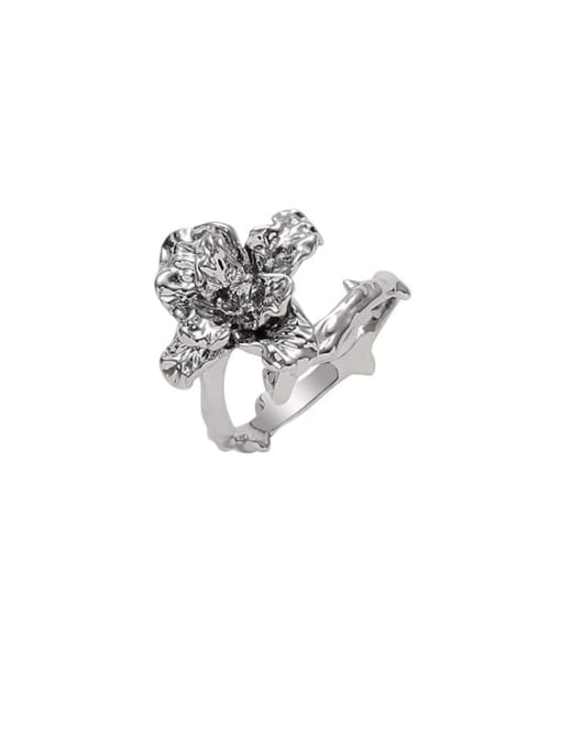 TINGS Brass Flower Dainty Band Ring 0
