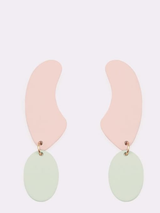 Pink Earrings Alloy Enamel Geometric Minimalist Drop Earring