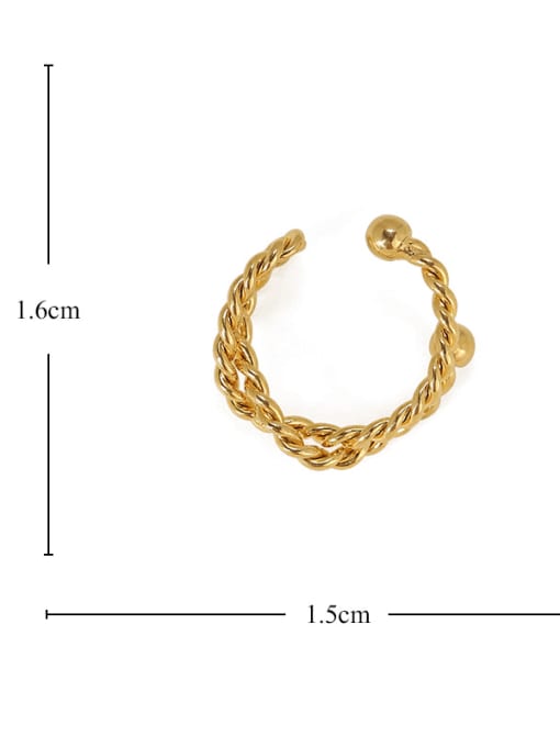 ACCA Brass Vintage Twist Geometric Lines Single Earring 3